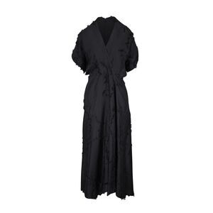 Zero + Maria Cornejo Long Aki Wave Dress in Lotus Coupe Black 8